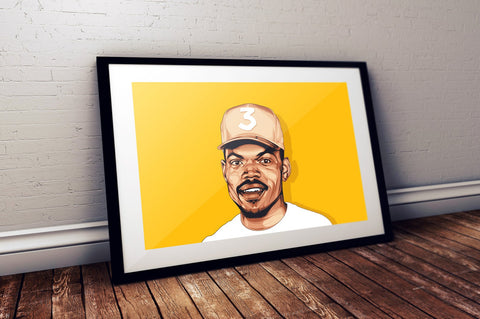 Chance The Rapper Poster, Custom Music Print, Music Poster, Custom Canvas, Home Decor, Wall Hangings, Chance Art