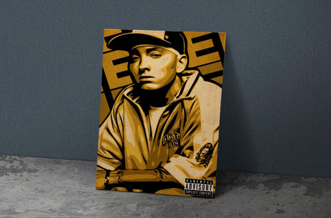 Eminem Poster, Custom Music Print, Music Poster, Custom Canvas, Home Decor, Wall Hangings, Rapper Eminem Art, Rap God