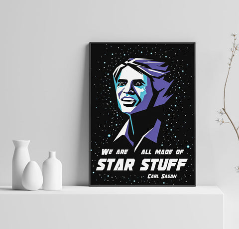 Carl Sagan Poster, Cosmos Art, Science Print, Home Decor, Custom Poster, Wall Art, Canvas Poster, Rolled Canvas, Home Decoration