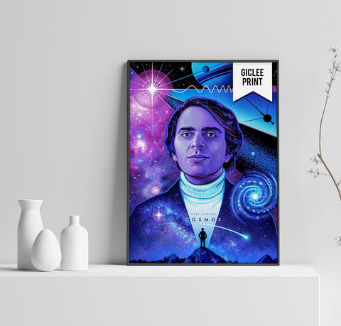 Carl Sagan Poster, Cosmos Art, Science Print, Home Decor, Custom Poster, Wall Art, Canvas Poster, Rolled Canvas, Home Decoration