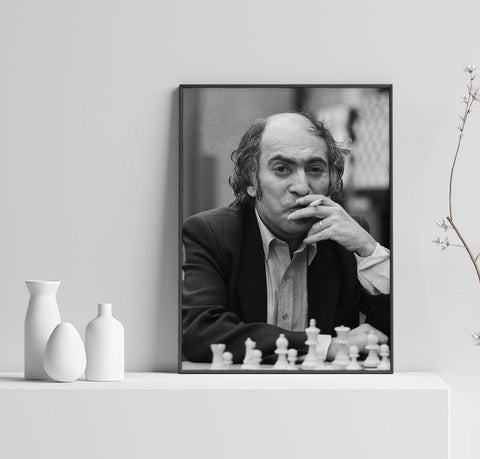 Mikhail Tal Poster, Chess Art, Russian Chess  Poster, Home Decor, Wall Decor, Custom Poster, Canvas Poster, Rolled Canvas, Wall Art