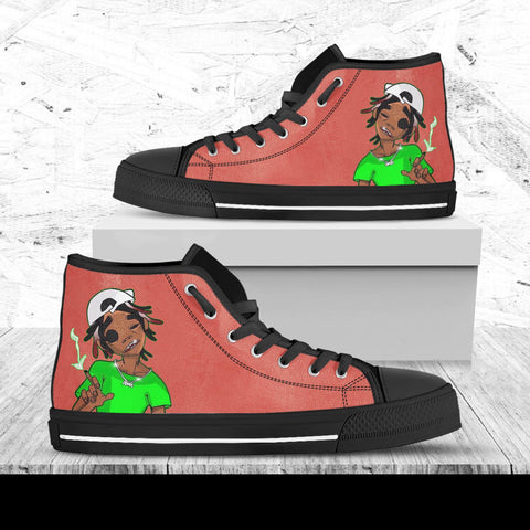 Lil Gotit Custom Shoes, Custom Music Shoes, Music Hightops, Rapper Lil Gotit Shoes, Hip Hop, Rapper Hi Tops, American Songwriter