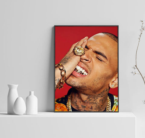 Chris Brown Poster, Chris Brown Canvas, Home Decor, Wall Art, Music Poster, Custom Poster, Canvas Poster, Rolled Canvas, Home Decoration