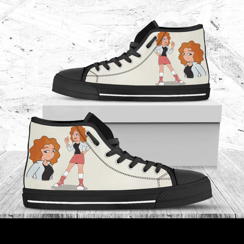 Milo Murphy's Law Hi Tops, Cartoon Shoes, Disney Custom Shoes, Disney Movie Hi Tops, Milo Murphy Hightops, Walt Disney Animation Film